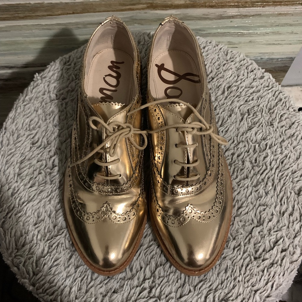 Sam Edelman Gold Jerome Oxford Wingtips 8.5